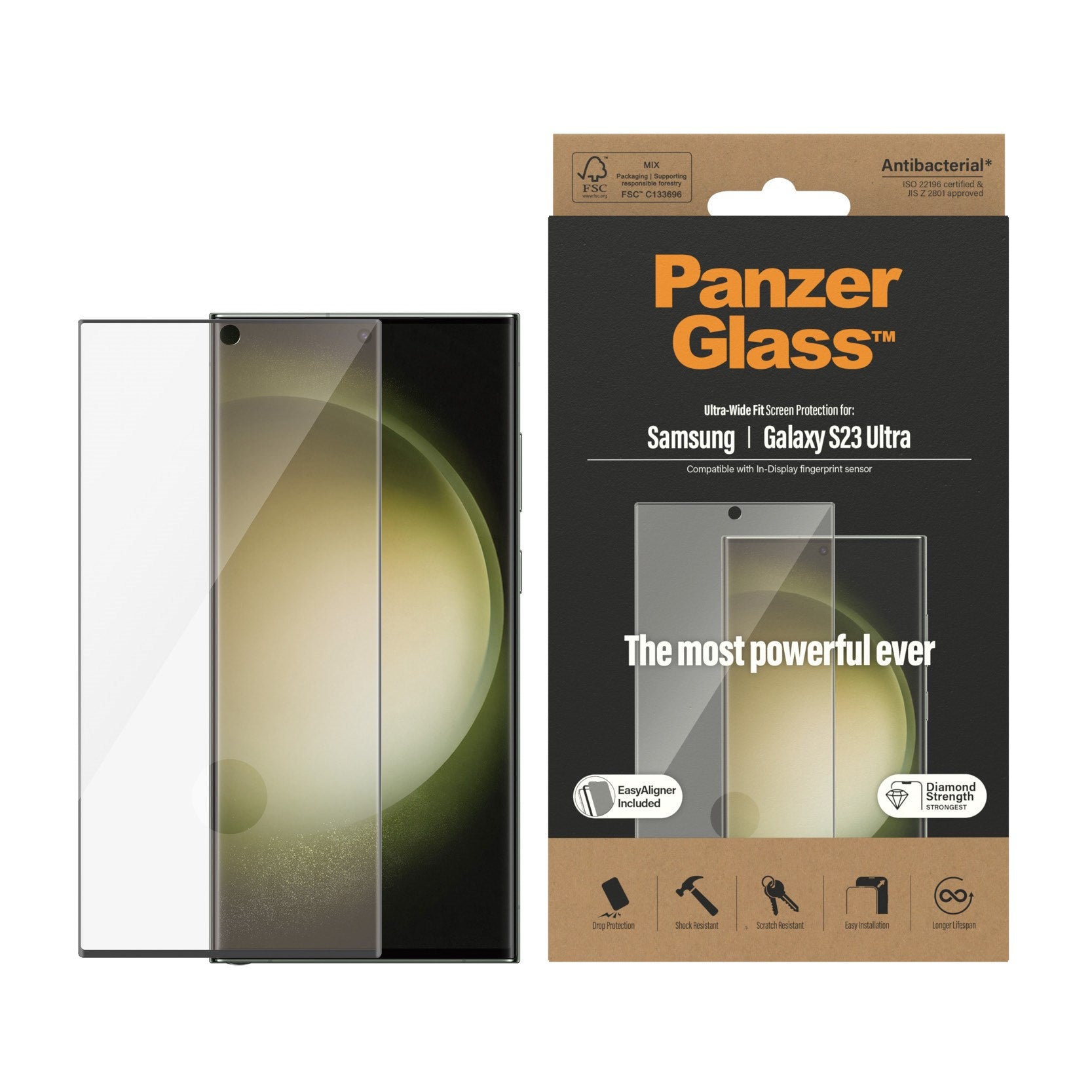 PanzerGlass® Screen Protector Samsung Galaxy S23 Ultra | Ultra-Wide Fit w. EasyAligner